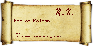 Markos Kálmán névjegykártya