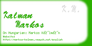 kalman markos business card